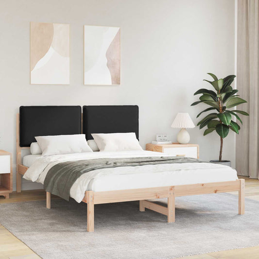 Letto con Testiera Rivestita Nero 140 x 190 cm | homemem39