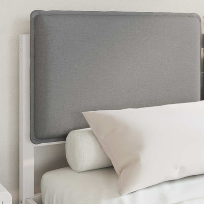 Letto con Testiera Rivestita Grigio chiaro 140 x 190 cm