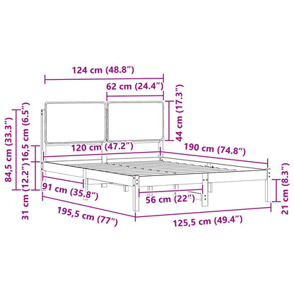 Letto con Testiera Rivestita Grigio chiaro 120 x 190 cm