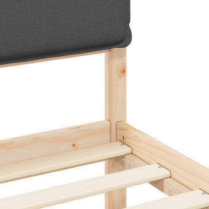 Letto con Testiera Rivestita Grigio scuro 100 x 200 cm