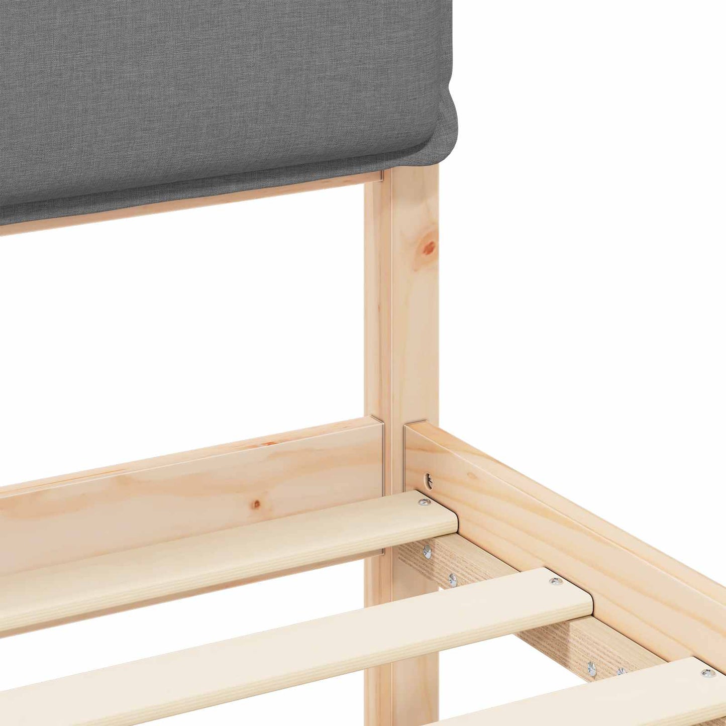 Letto con Testiera Rivestita Grigio chiaro 90 x 200 cm