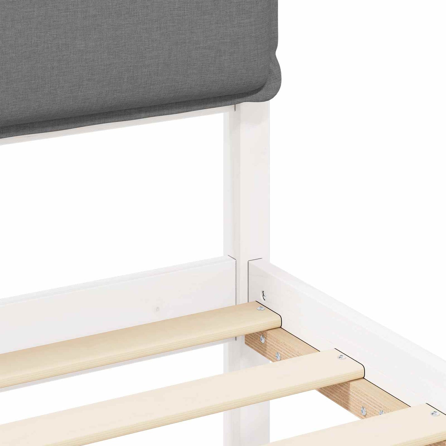 Letto con Testiera Rivestita Grigio chiaro 90 x 200 cm