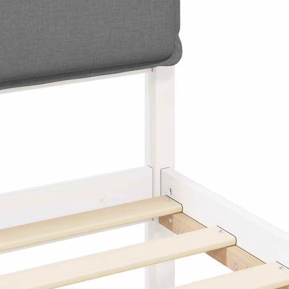 Letto con Testiera Rivestita Grigio chiaro 90 x 200 cm