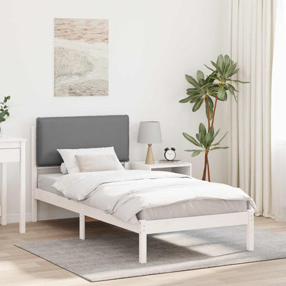 Letto con Testiera Rivestita Grigio chiaro 90 x 200 cm