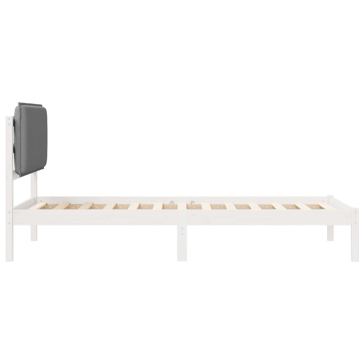 Letto con Testiera Rivestita Grigio chiaro 90 x 200 cm