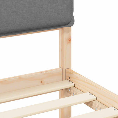 Letto con Testiera Rivestita Grigio chiaro 80 x 200 cm