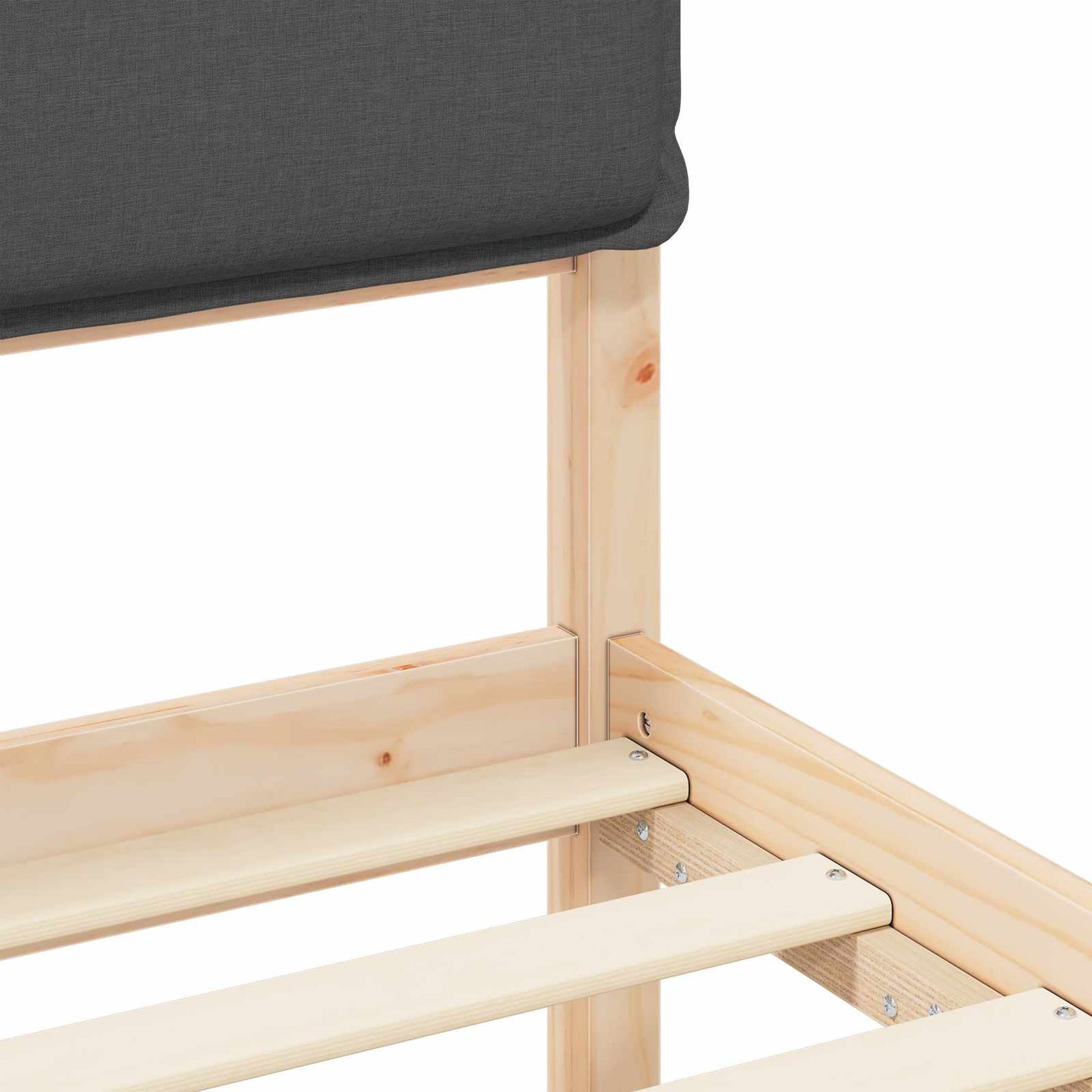 Letto con Testiera Rivestita Grigio scuro 80 x 200 cm