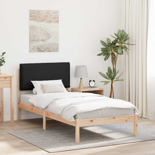 Letto con Testiera Rivestita Nero 75 x 190 cm | homemem39