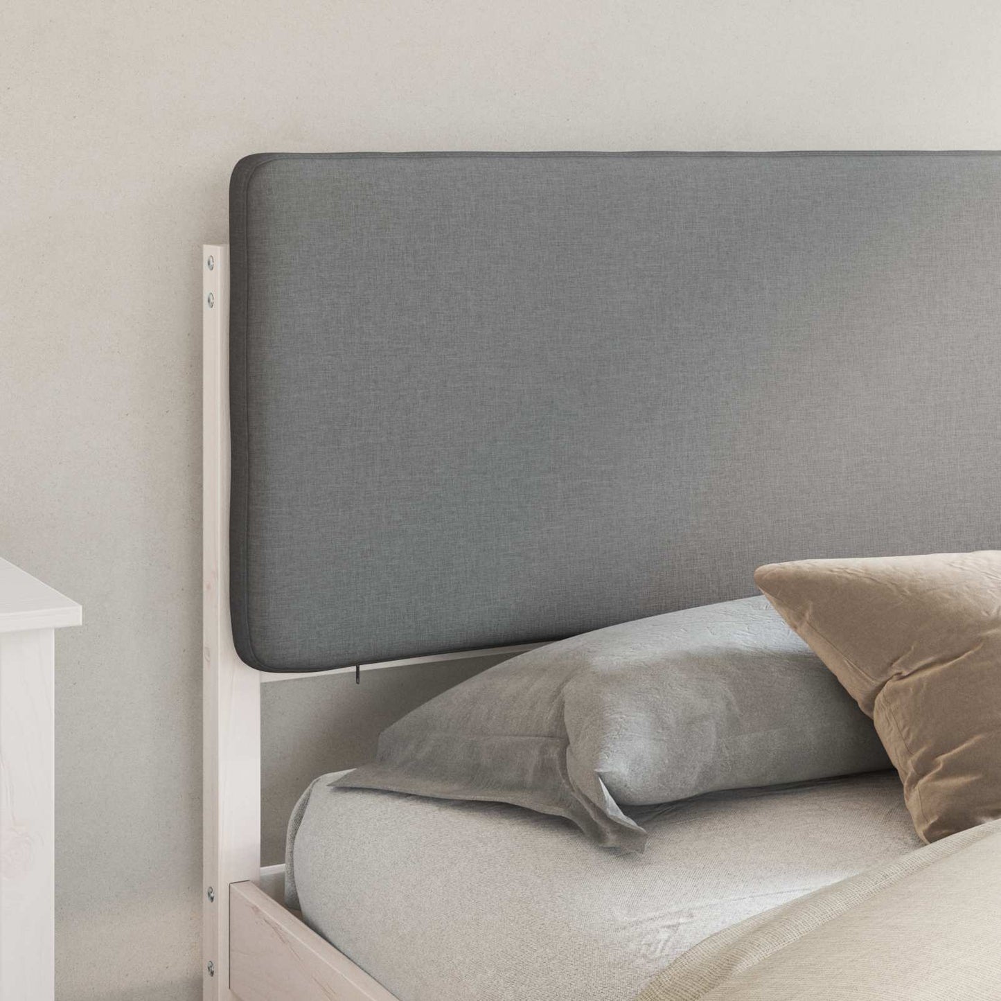 Letto con Testiera Rivestita Grigio chiaro 180 x 200 cm | homemem39