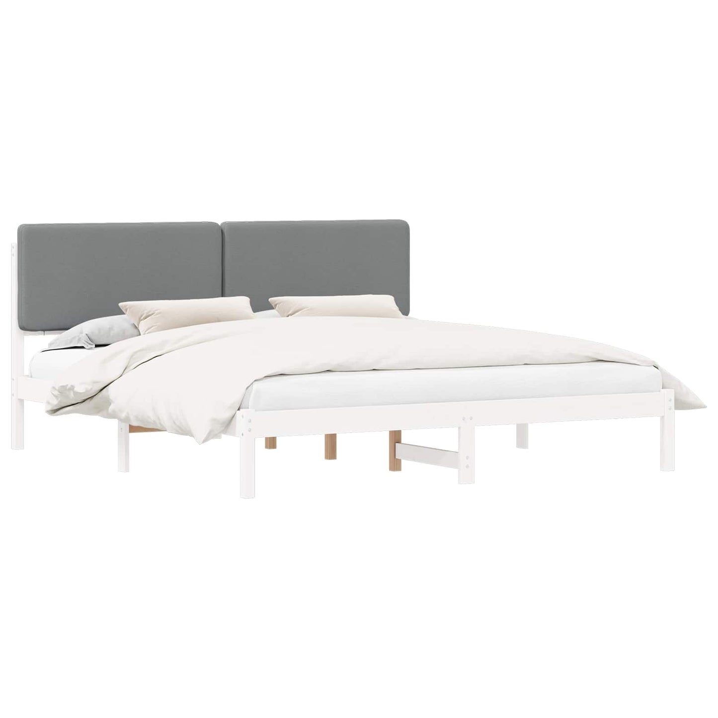 Letto con Testiera Rivestita Grigio chiaro 180 x 200 cm | homemem39