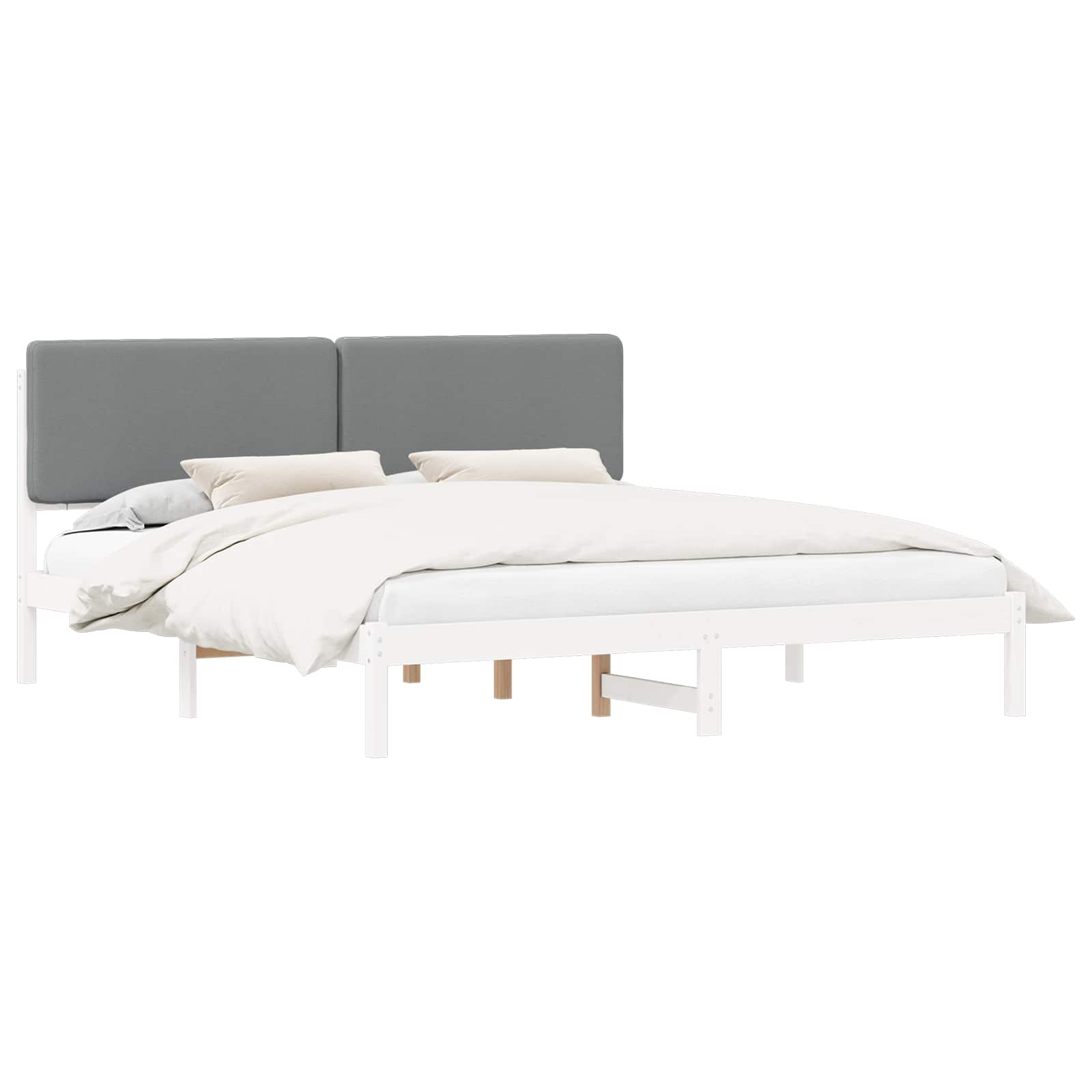 Letto con Testiera Rivestita Grigio chiaro 180 x 200 cm | homemem39