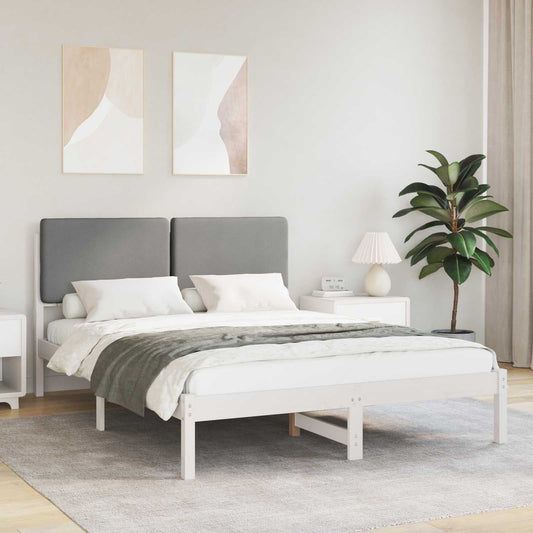 Letto con Testiera Rivestita Grigio chiaro 160 x 200 cm | homemem39