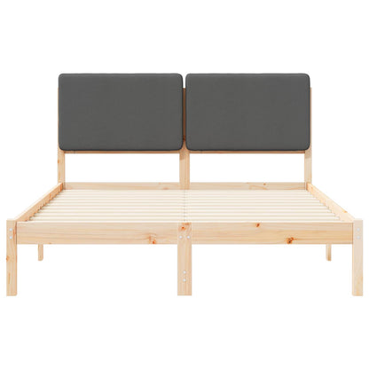 Letto con Testiera Rivestita Grigio scuro 150 x 200 cm