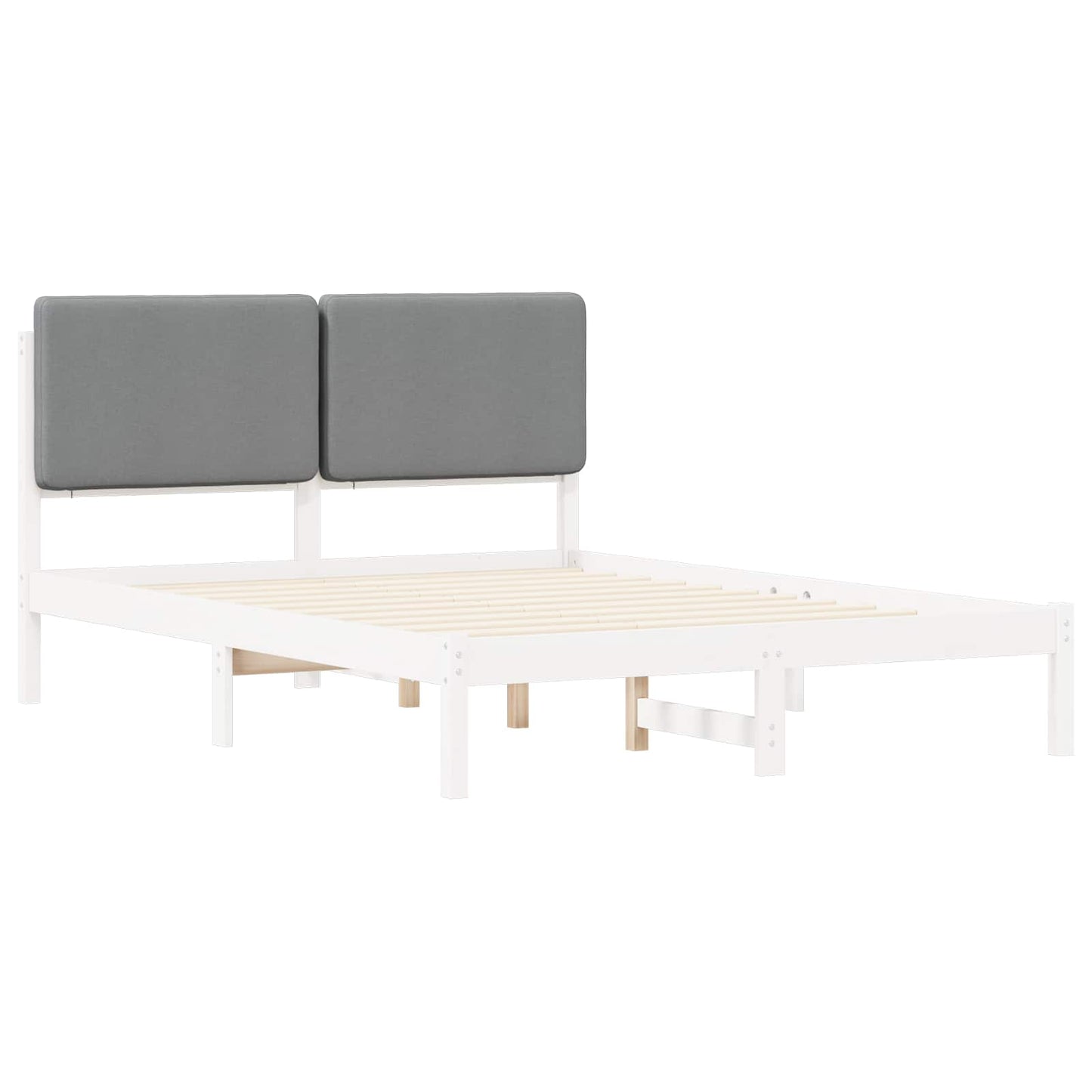 Letto con Testiera Rivestita Grigio chiaro 140 x 200 cm | homemem39