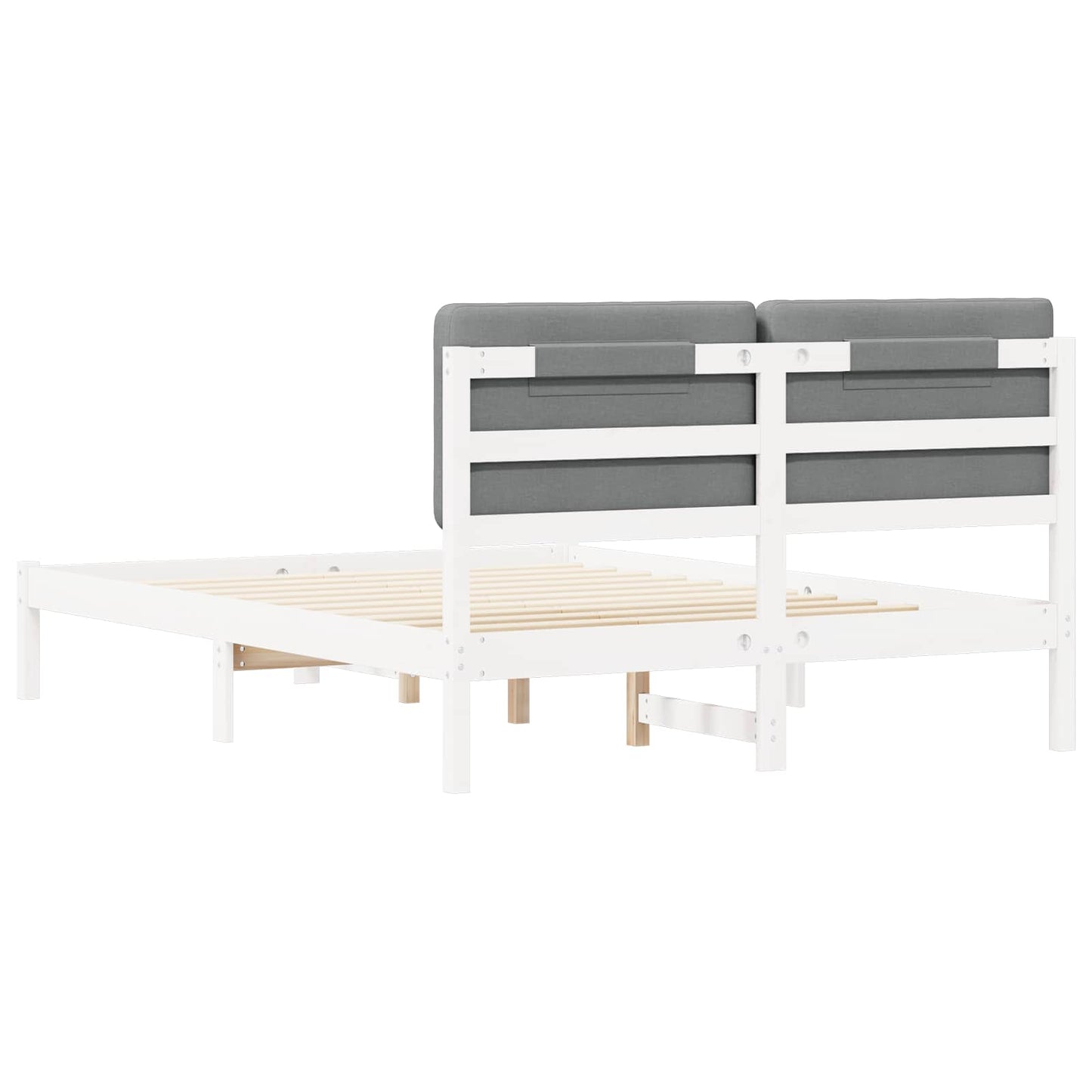 Letto con Testiera Rivestita Grigio chiaro 140 x 200 cm | homemem39