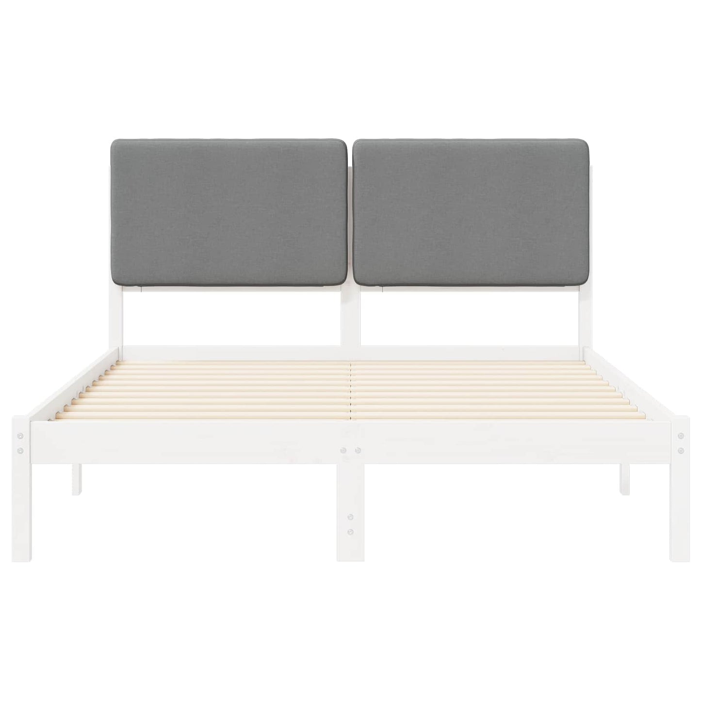Letto con Testiera Rivestita Grigio chiaro 140 x 200 cm | homemem39