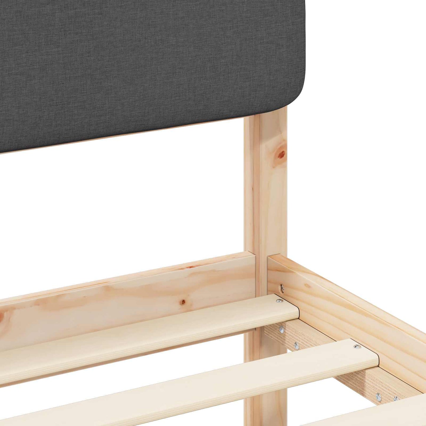 Letto con Testiera Rivestita Grigio scuro 120 x 200 cm