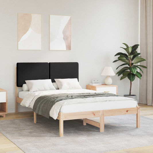 Letto con Testiera Rivestita Nero 120 x 200 cm Pino massello | homemem39