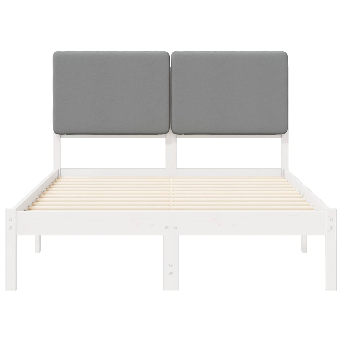 Letto con Testiera Rivestita Grigio chiaro 120 x 200 cm