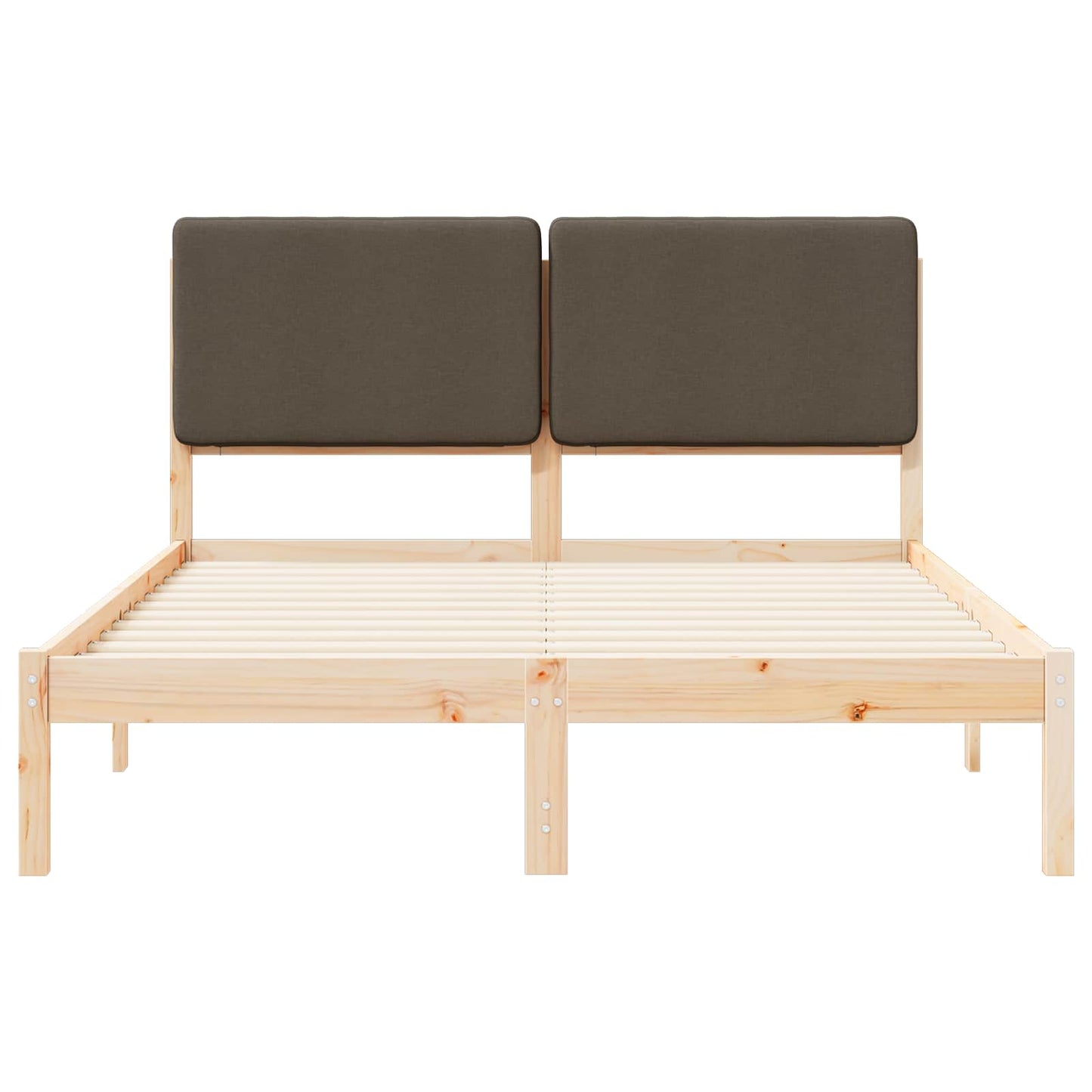 Letto con Testiera Rivestita Talpa 140 x 190 cm Pino massello