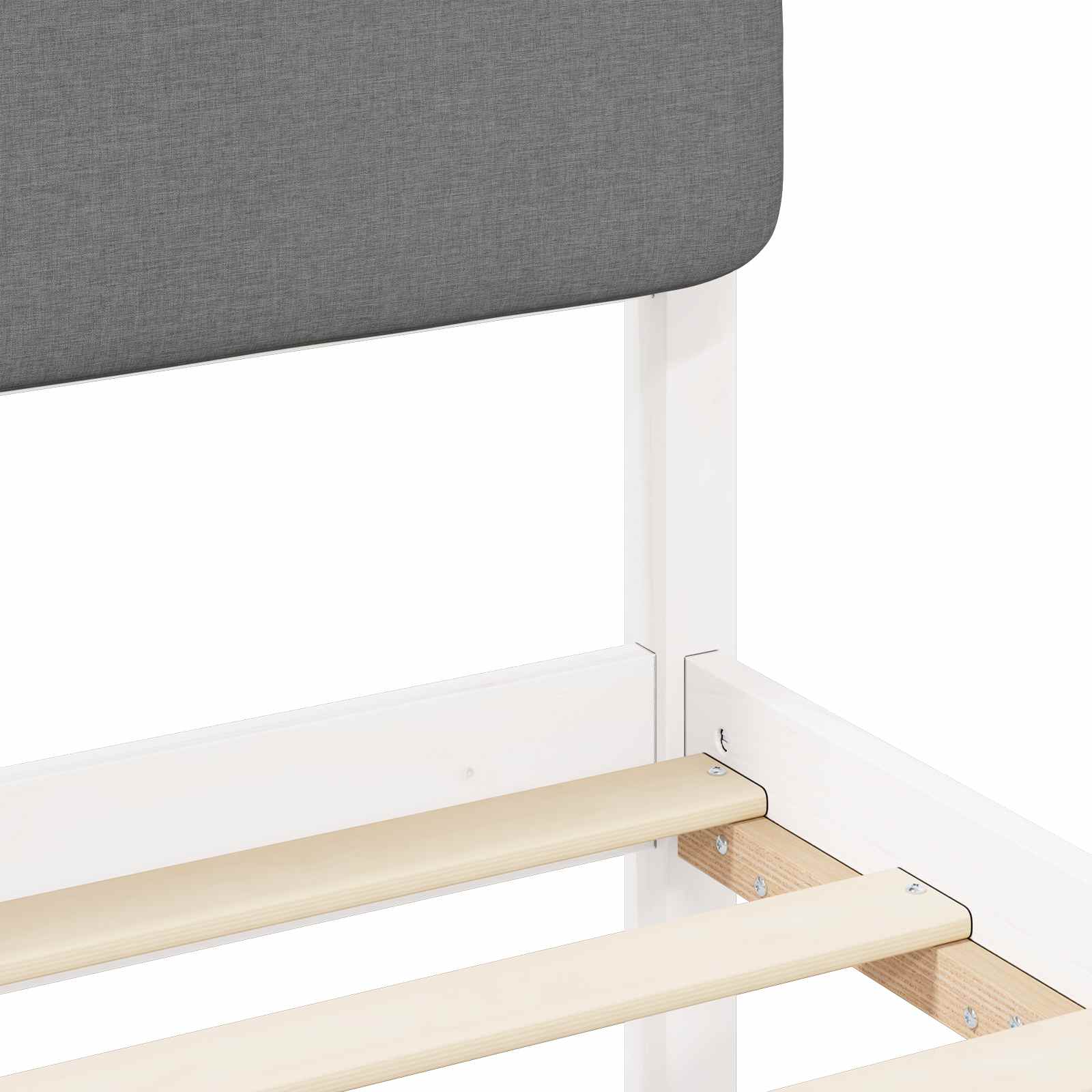 Letto con Testiera Rivestita Grigio chiaro 140 x 190 cm | homemem39