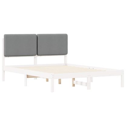 Letto con Testiera Rivestita Grigio chiaro 140 x 190 cm | homemem39