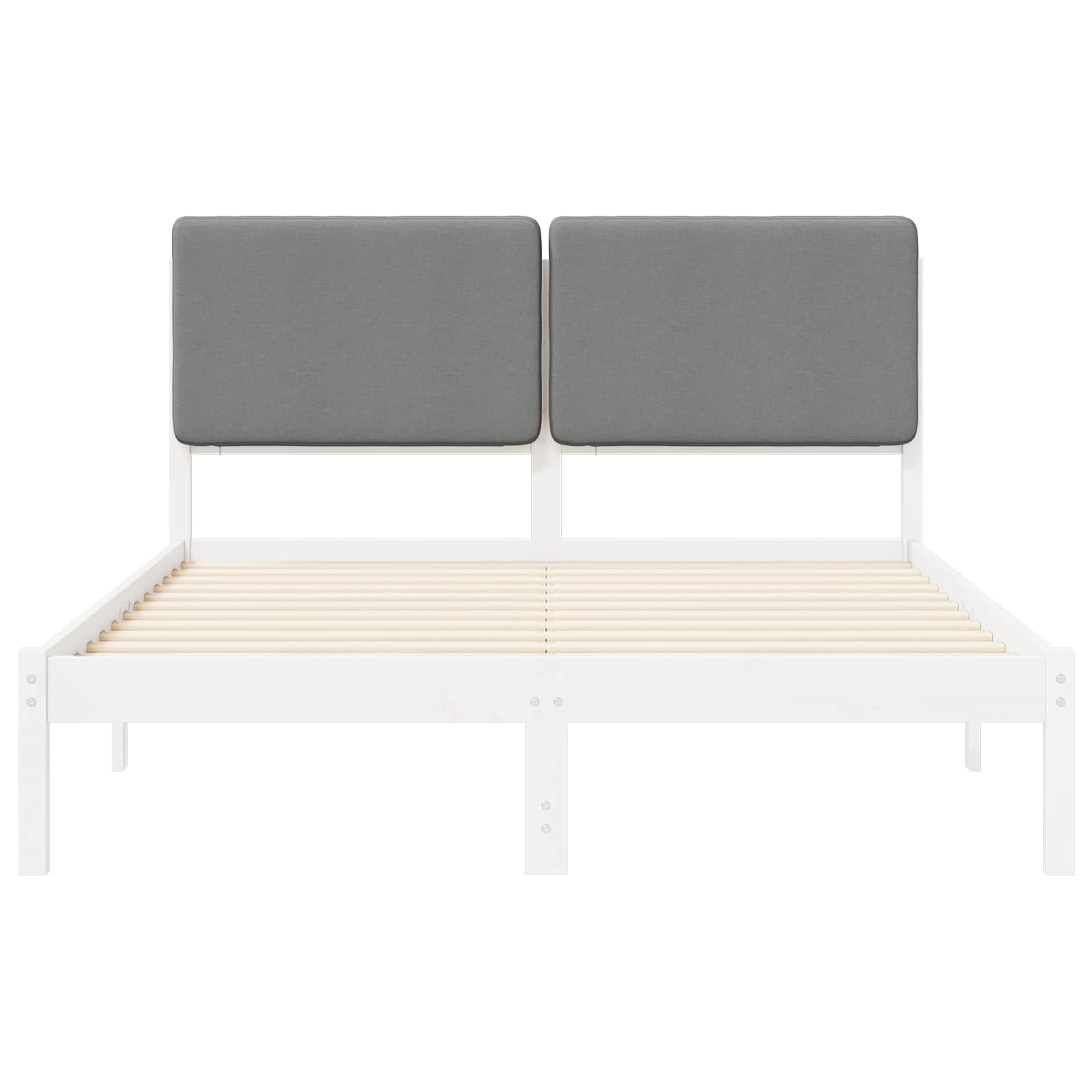 Letto con Testiera Rivestita Grigio chiaro 140 x 190 cm | homemem39