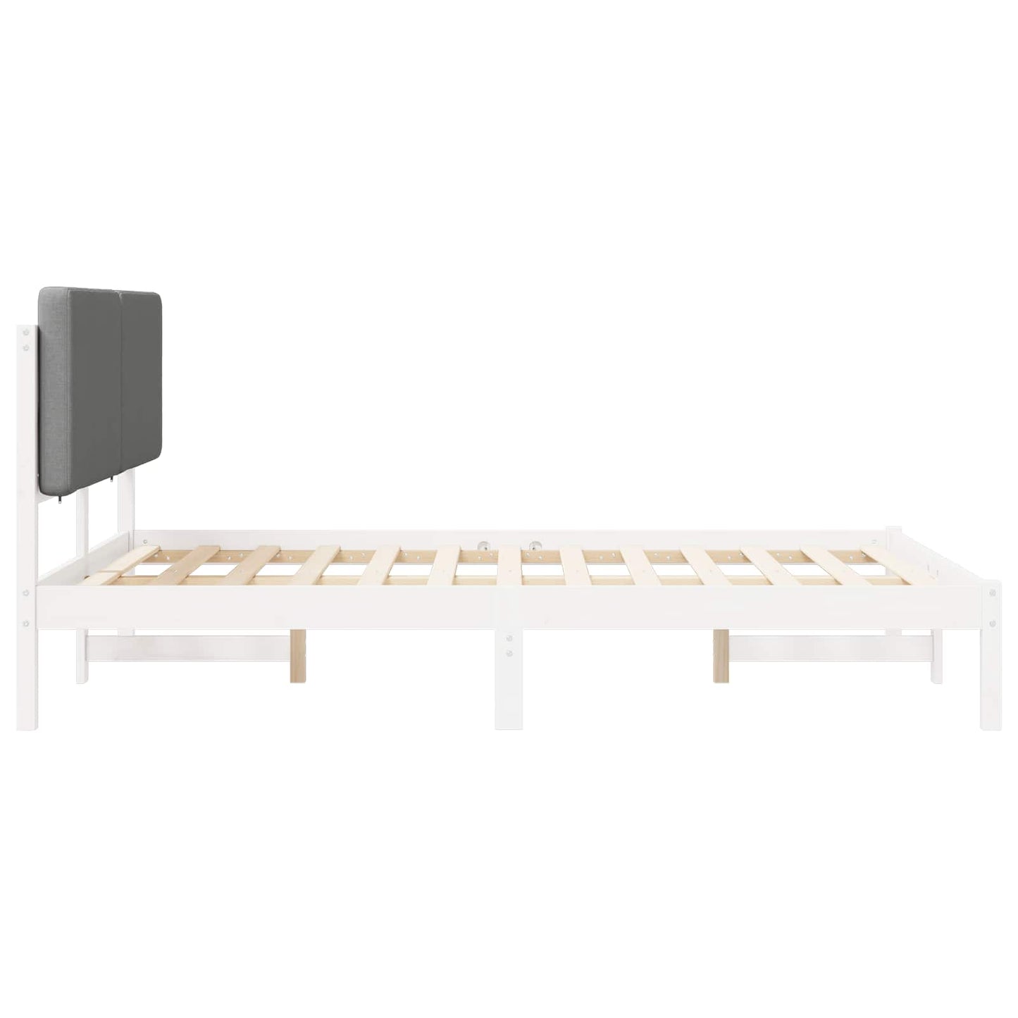 Letto con Testiera Rivestita Grigio chiaro 140 x 190 cm | homemem39