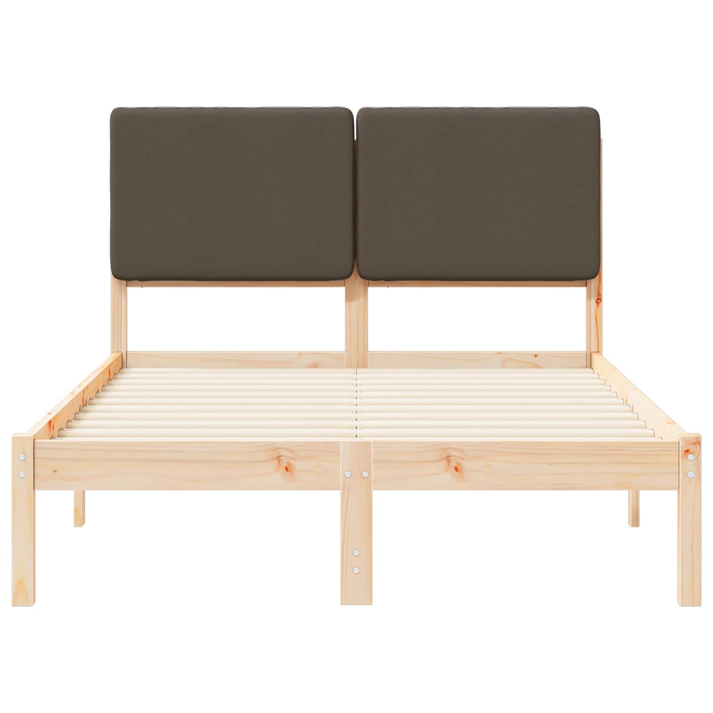 Letto con Testiera Rivestita Talpa 135 x 190 cm Pino massello