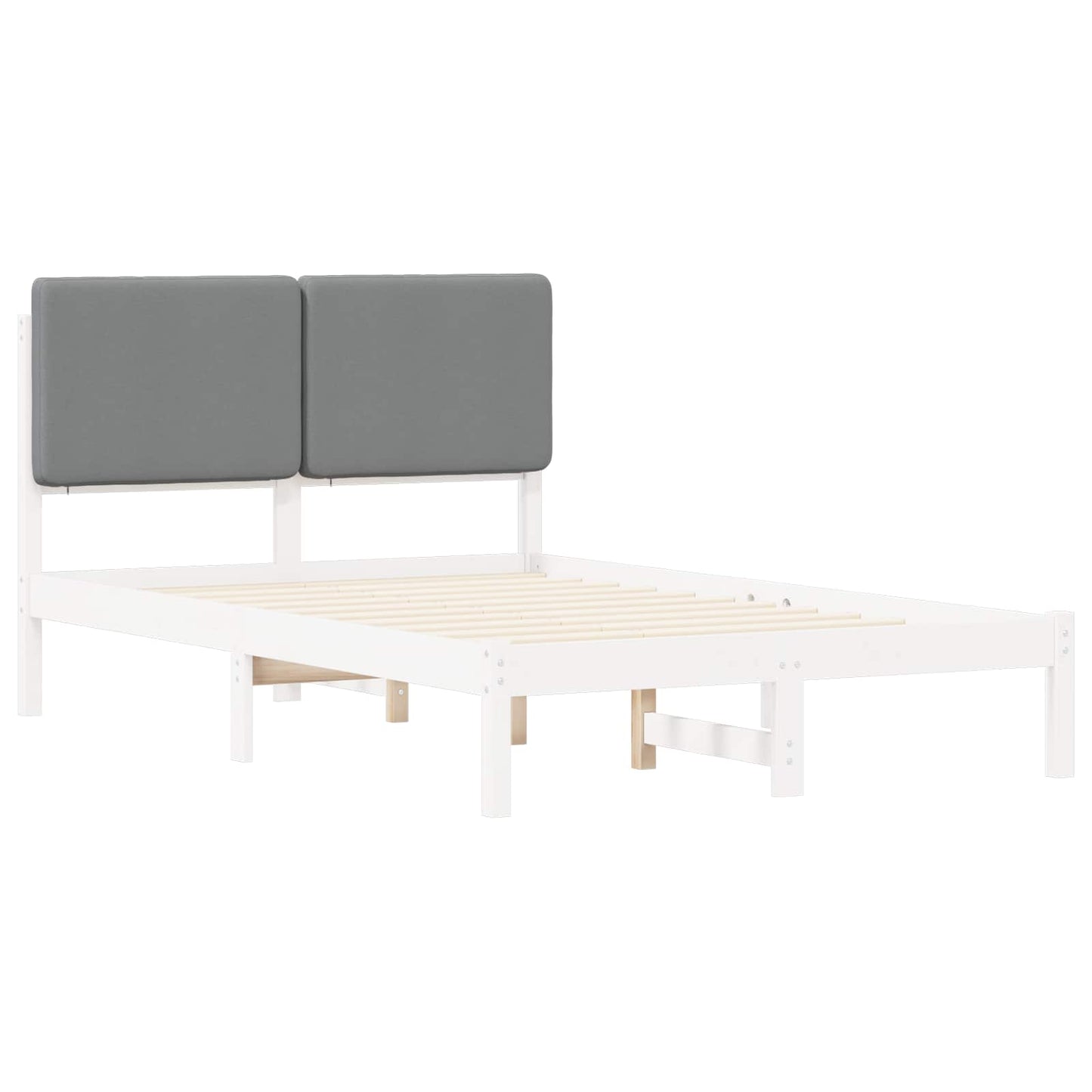Letto con Testiera Rivestita Grigio chiaro 135 x 190 cm | homemem39