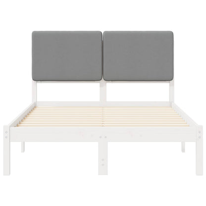 Letto con Testiera Rivestita Grigio chiaro 135 x 190 cm | homemem39