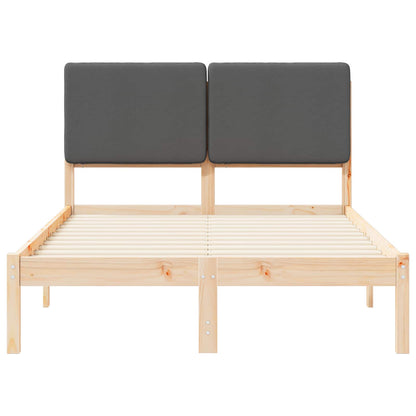 Letto con Testiera Rivestita Grigio scuro 120 x 190 cm