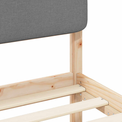 Letto con Testiera Rivestita Grigio chiaro 100 x 200 cm