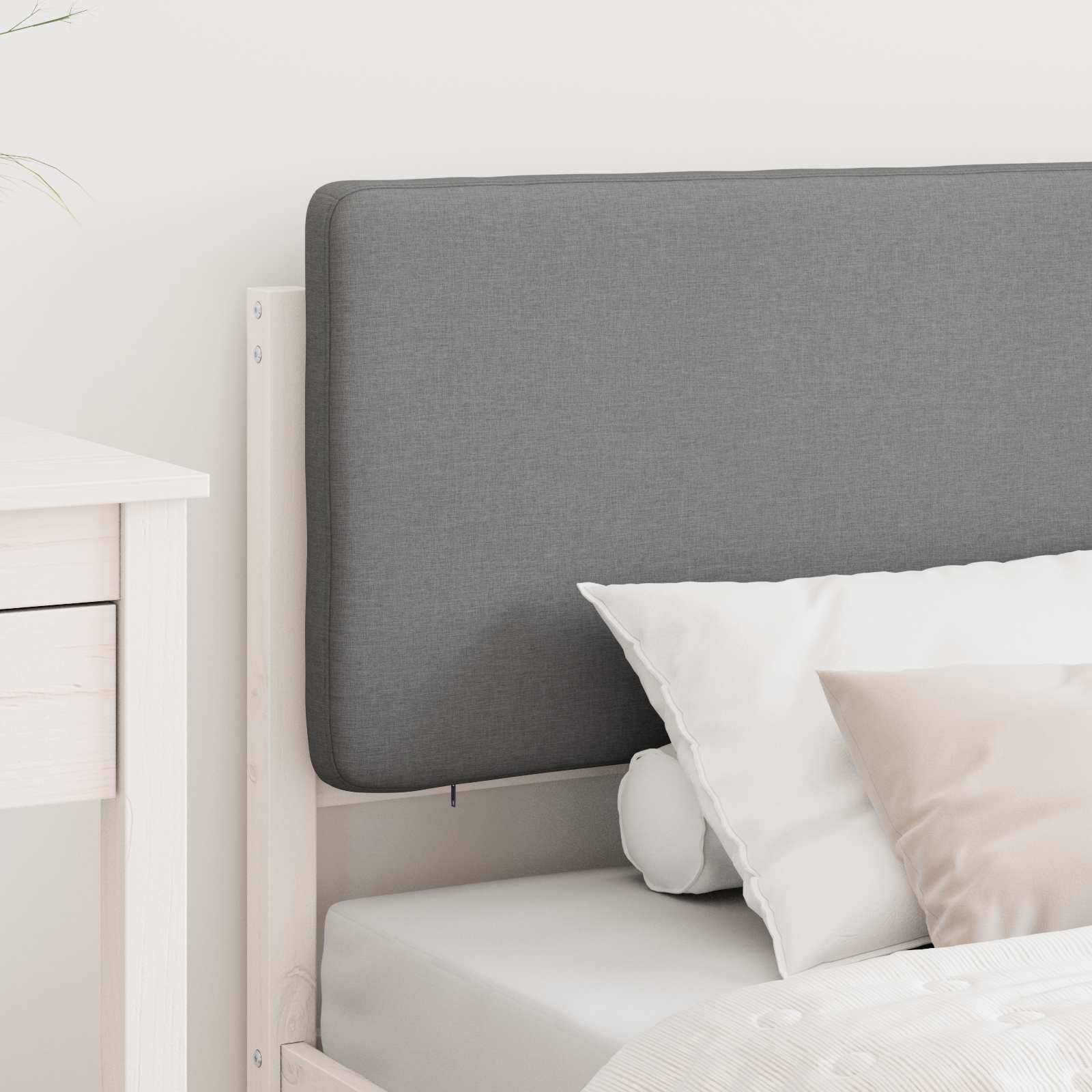 Letto con Testiera Rivestita Grigio chiaro 100 x 200 cm | homemem39