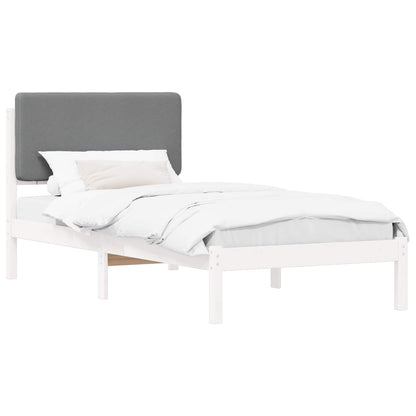 Letto con Testiera Rivestita Grigio chiaro 100 x 200 cm | homemem39