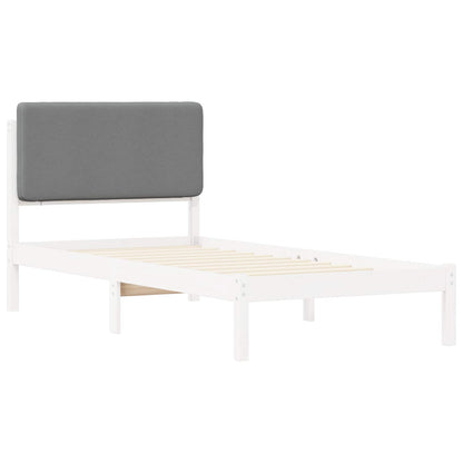 Letto con Testiera Rivestita Grigio chiaro 100 x 200 cm | homemem39