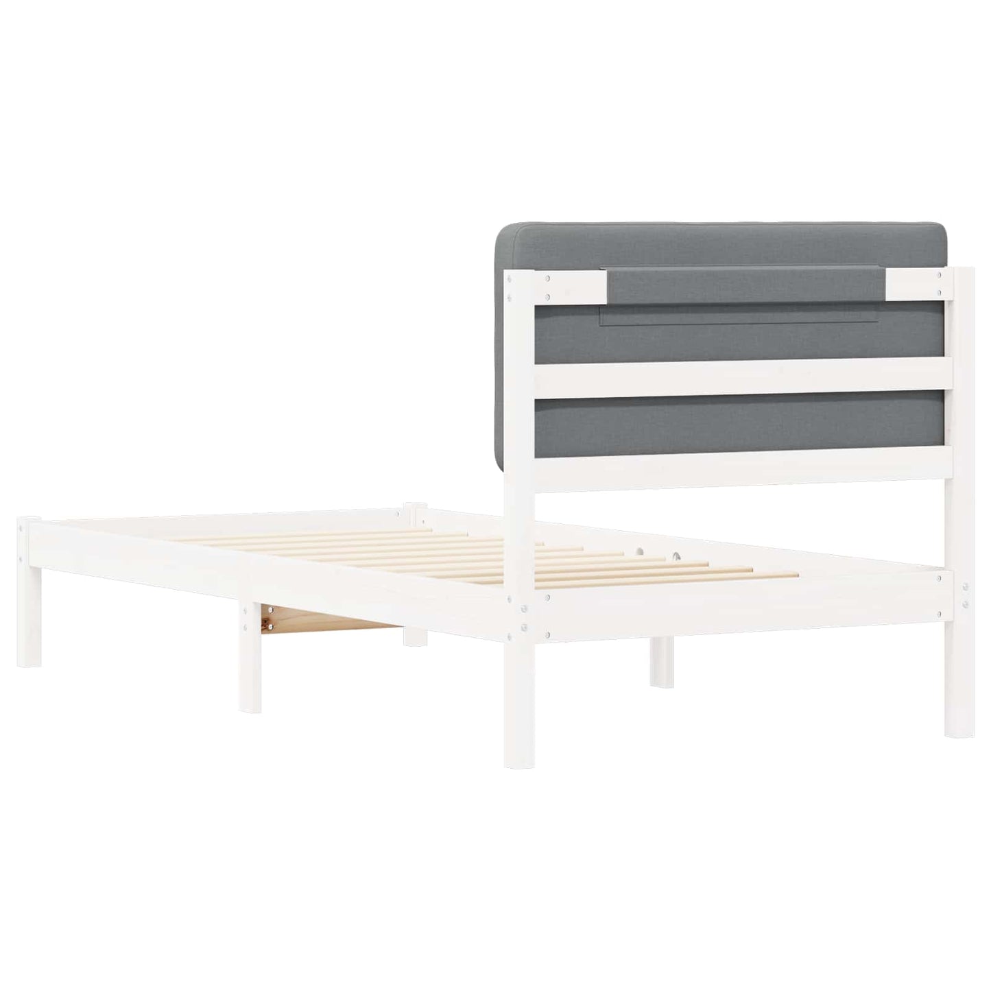 Letto con Testiera Rivestita Grigio chiaro 100 x 200 cm | homemem39