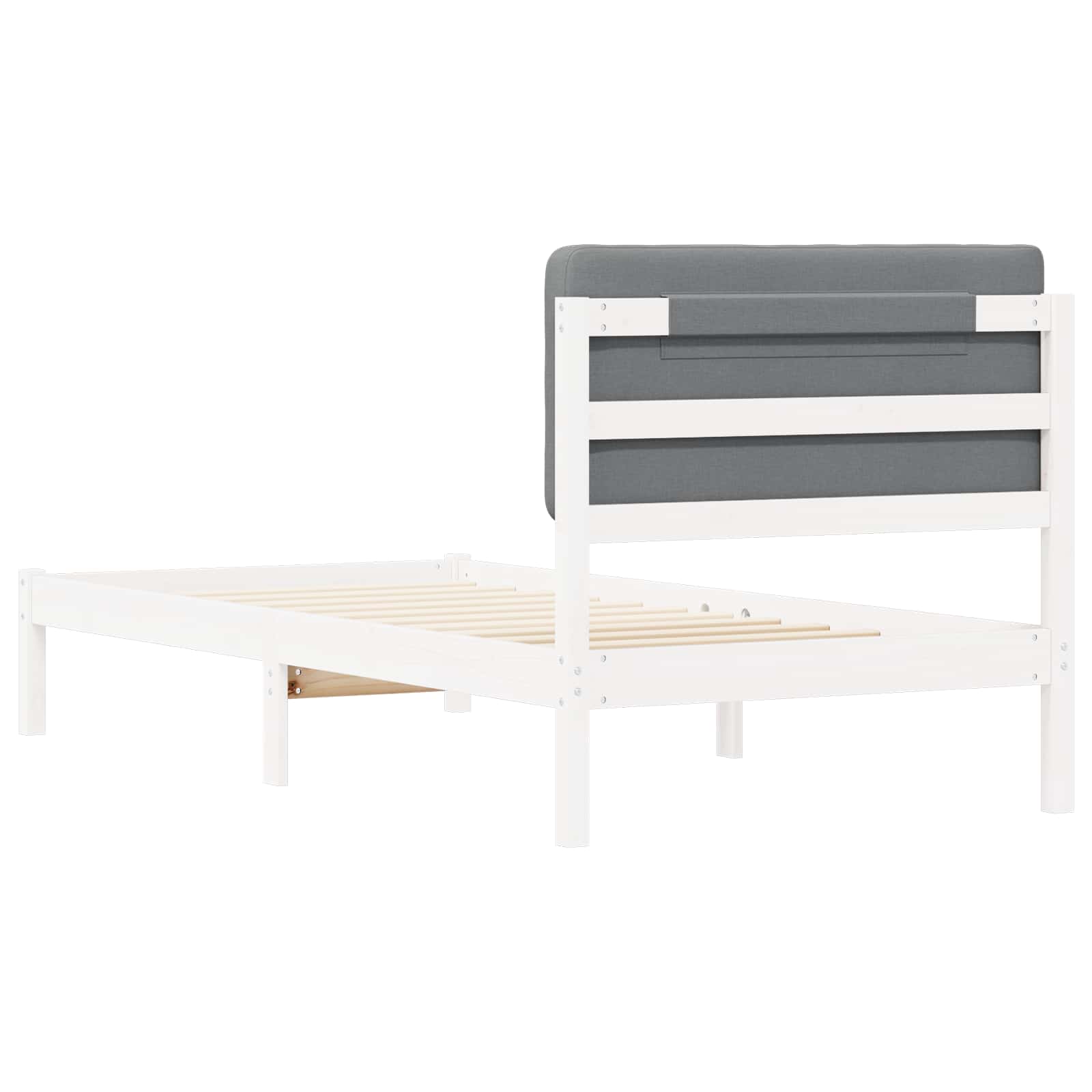 Letto con Testiera Rivestita Grigio chiaro 100 x 200 cm | homemem39