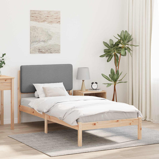 Letto con Testiera Rivestita Grigio chiaro 90 x 200 cm | homemem39