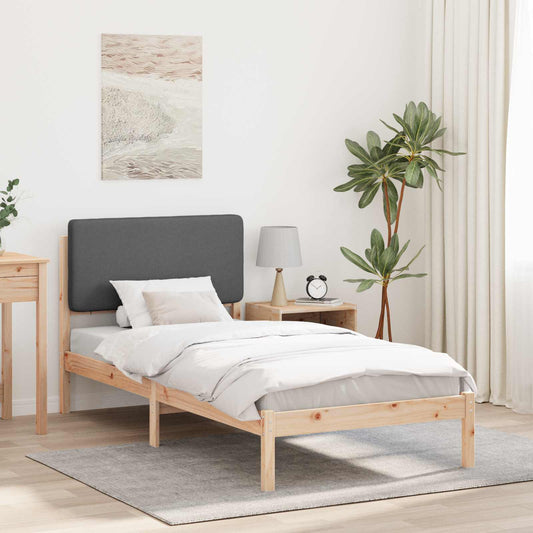 Letto con Testiera Rivestita Grigio scuro 90 x 200 cm | homemem39
