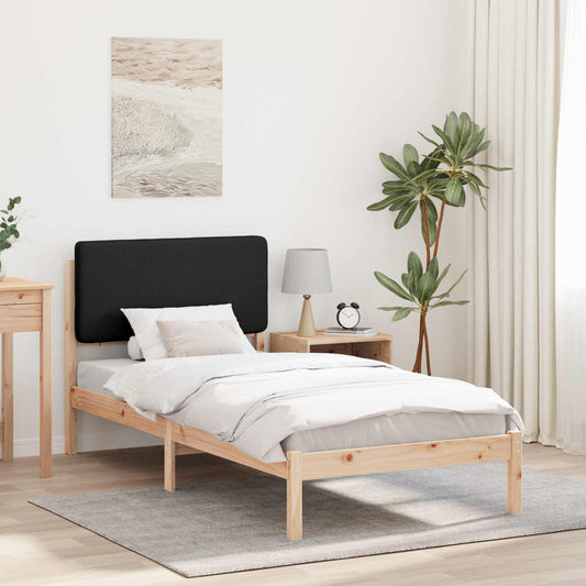 Letto con Testiera Rivestita Nero 90 x 200 cm Pino massello | homemem39
