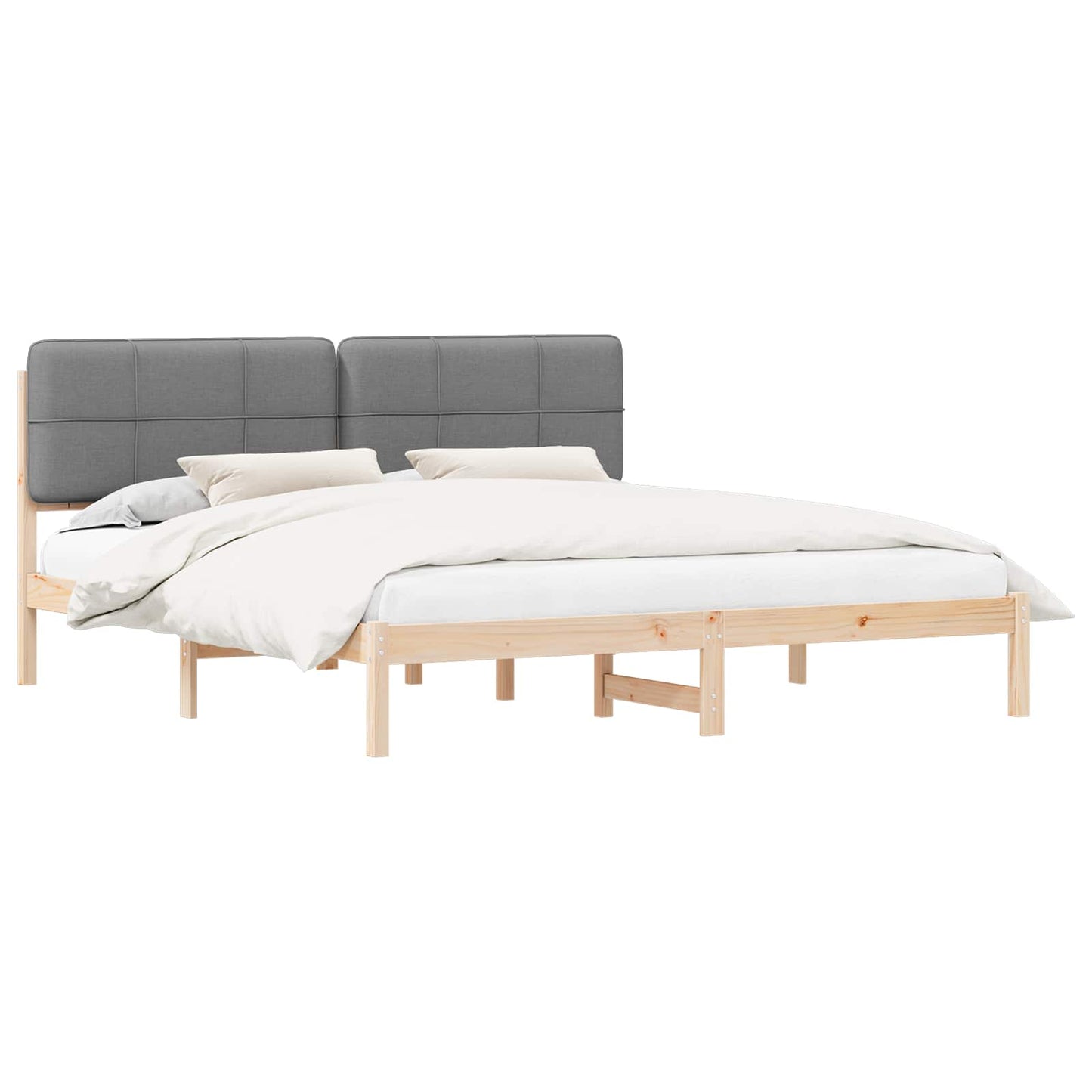 Letto con Testiera Rivestita Grigio chiaro 180 x 200 cm | homemem39