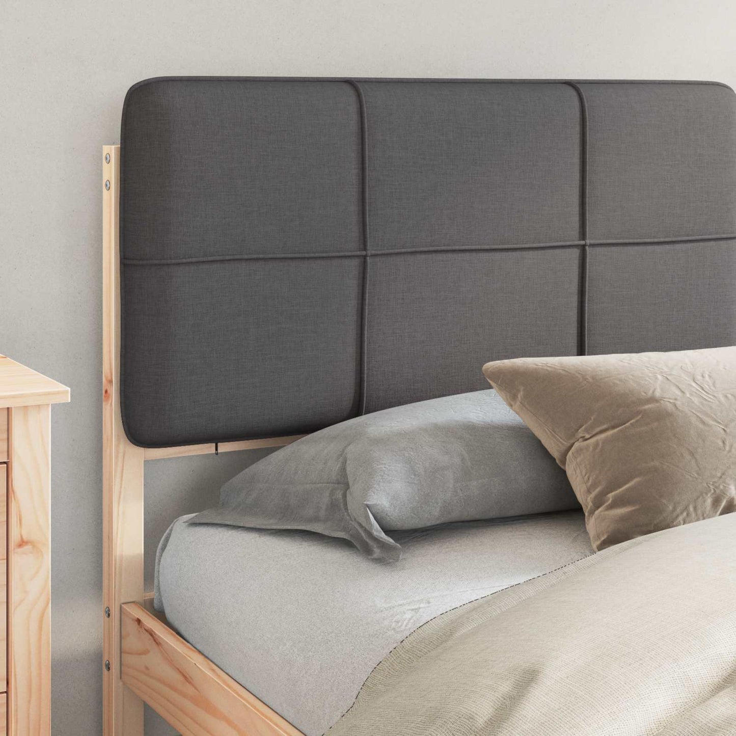 Letto con Testiera Rivestita Grigio scuro 180 x 200 cm | homemem39