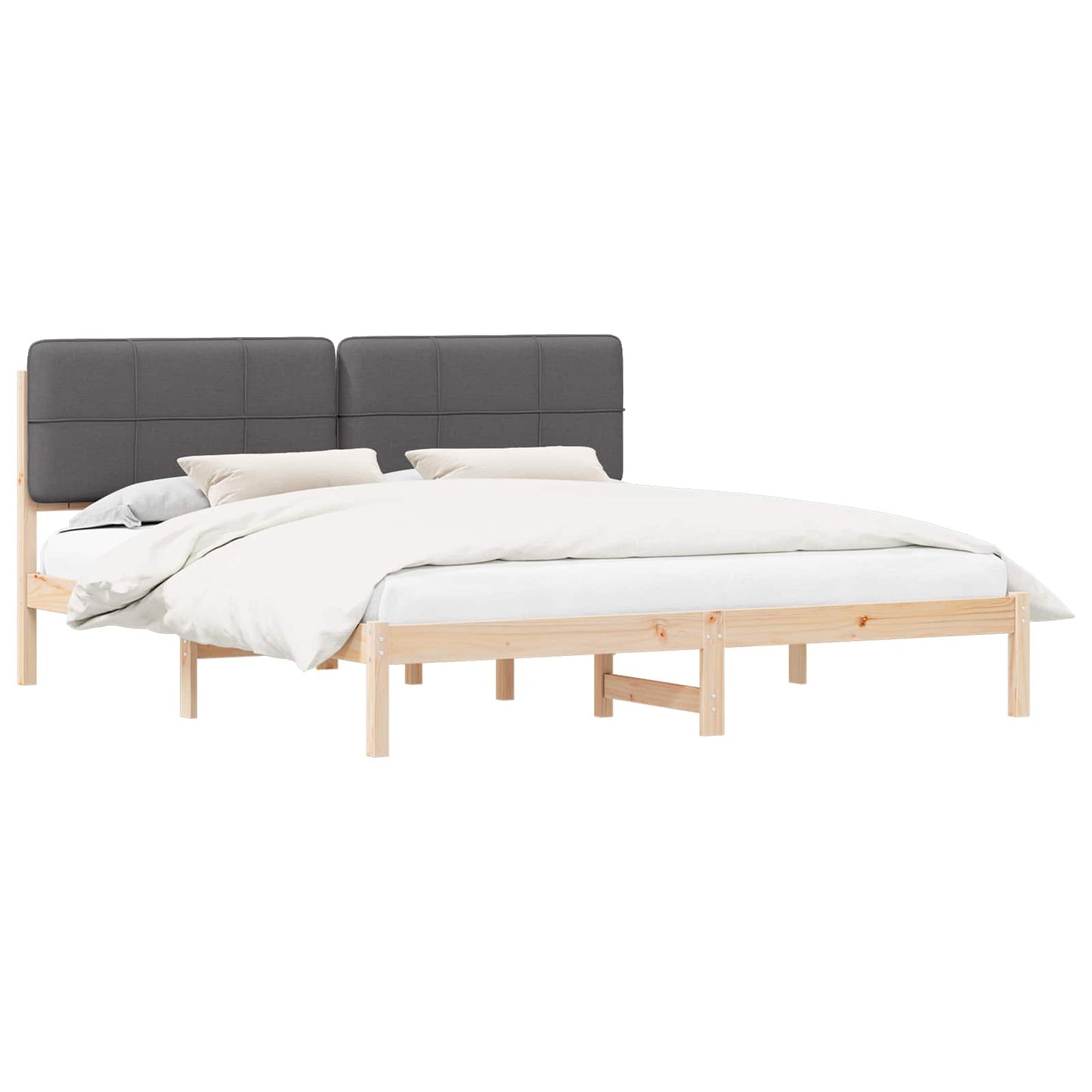 Letto con Testiera Rivestita Grigio scuro 180 x 200 cm | homemem39