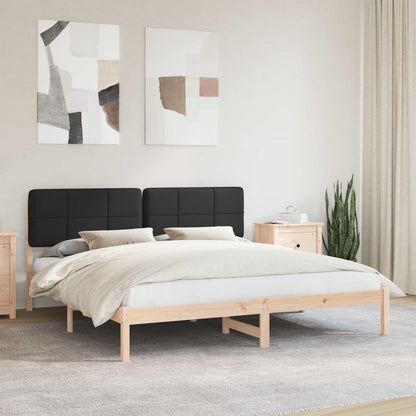 Letto con Testiera Rivestita Nero 180 x 200 cm Pino massello | homemem39