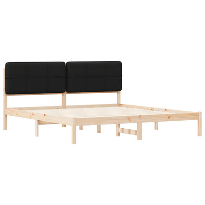 Letto con Testiera Rivestita Nero 180 x 200 cm Pino massello | homemem39