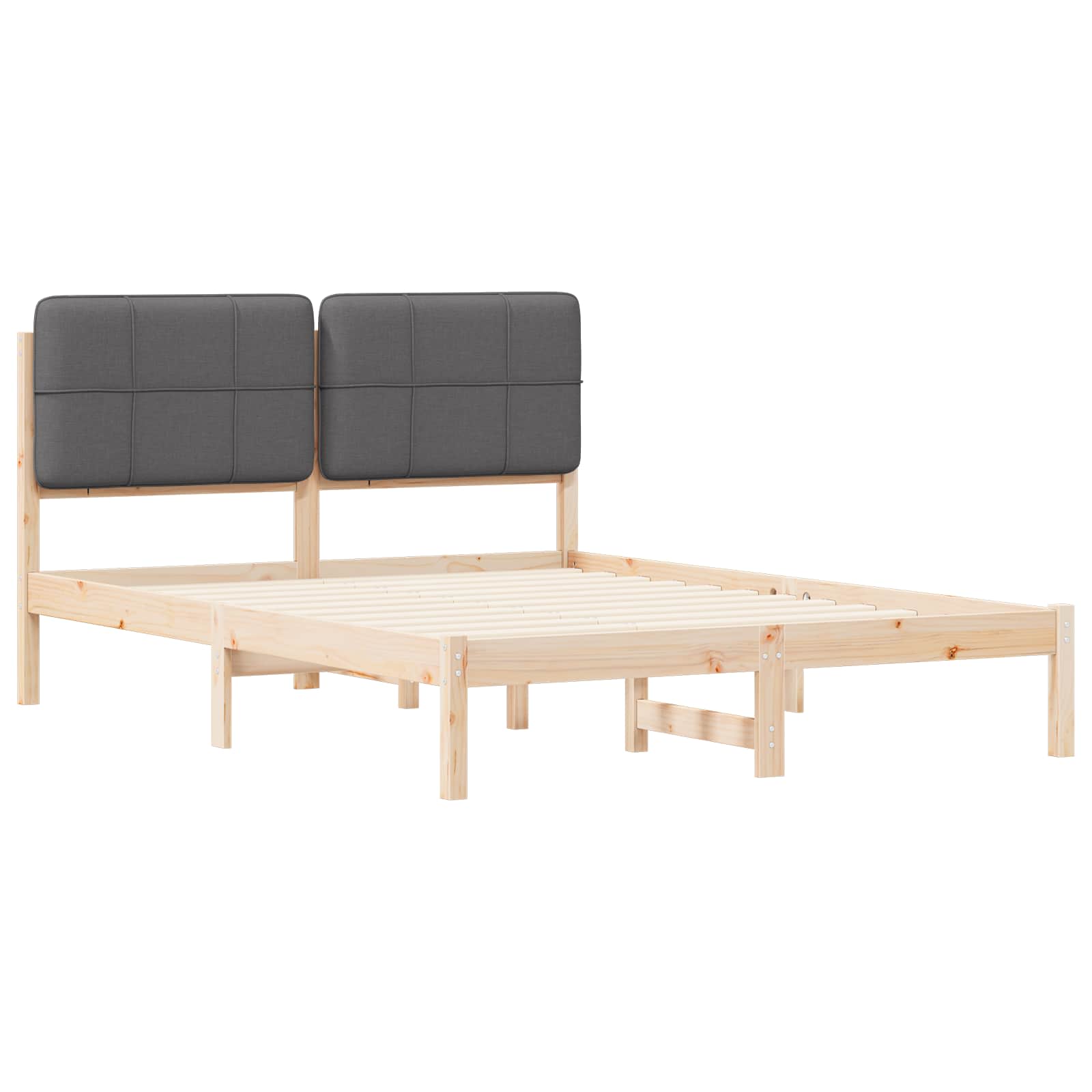 Letto con Testiera Rivestita Grigio scuro 160 x 200 cm | homemem39