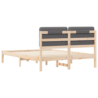 Letto con Testiera Rivestita Grigio scuro 160 x 200 cm | homemem39