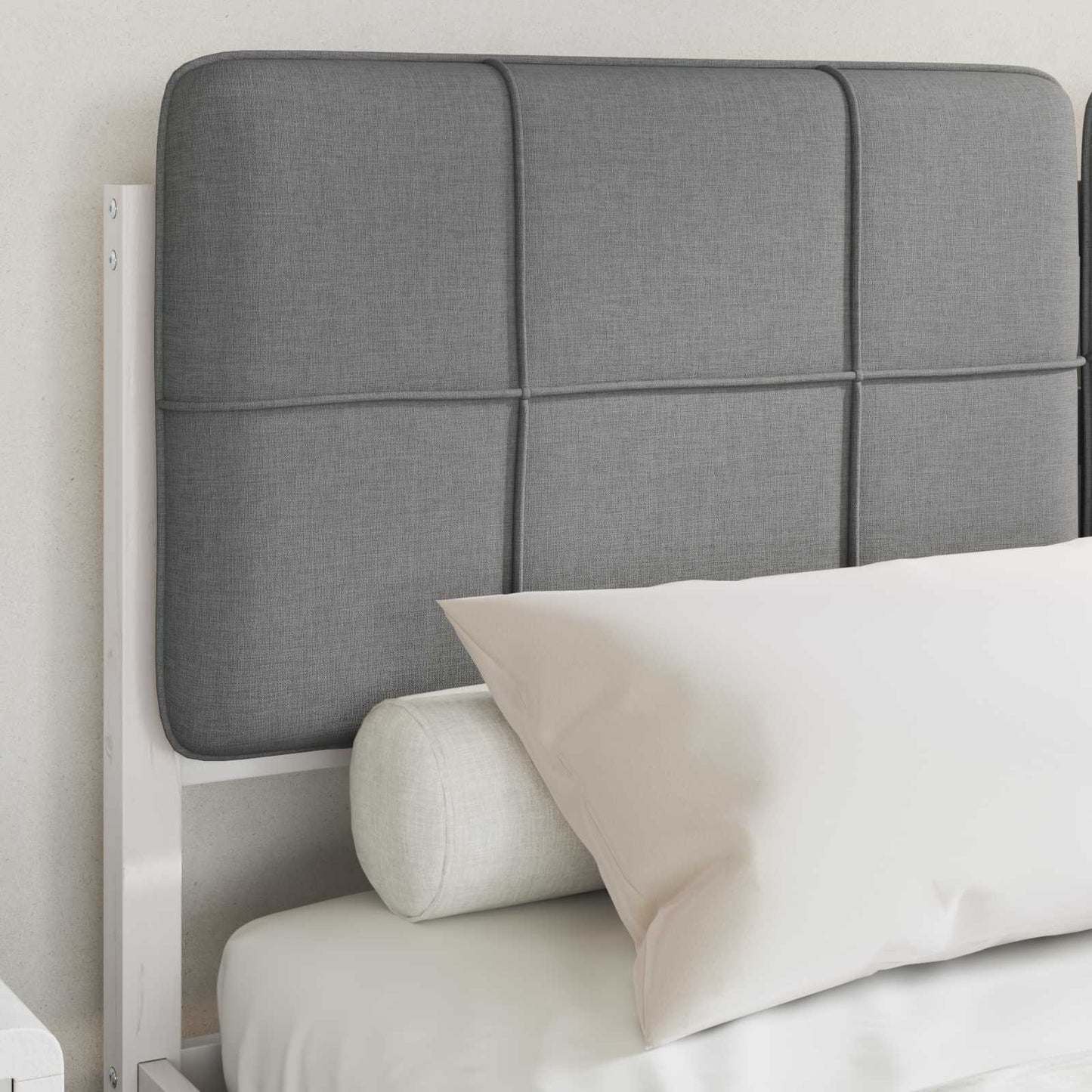 Letto con Testiera Rivestita Grigio chiaro 160 x 200 cm | homemem39