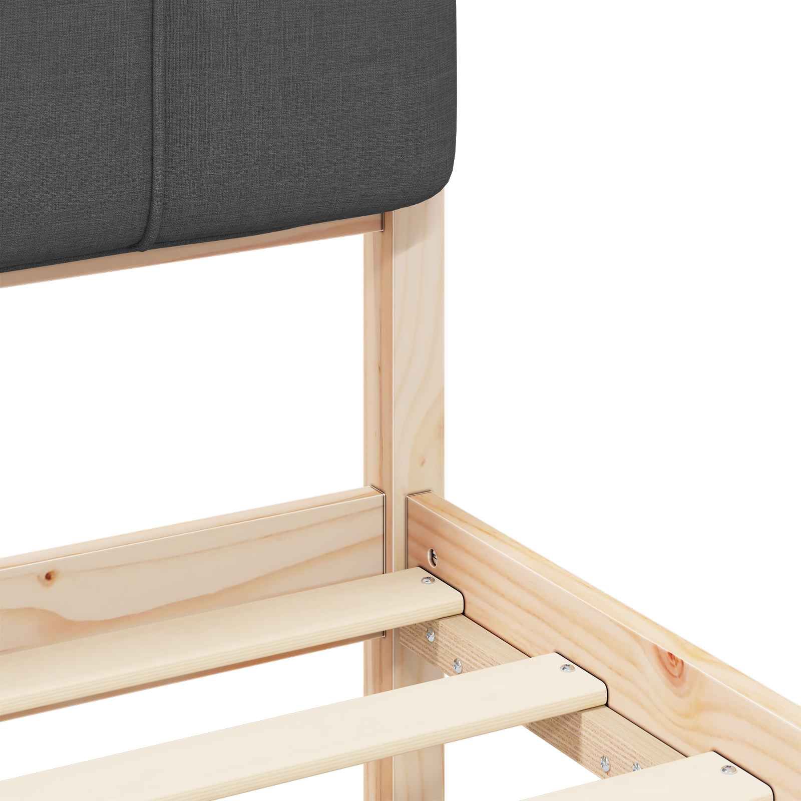 Letto con Testiera Rivestita Grigio scuro 150 x 200 cm | homemem39